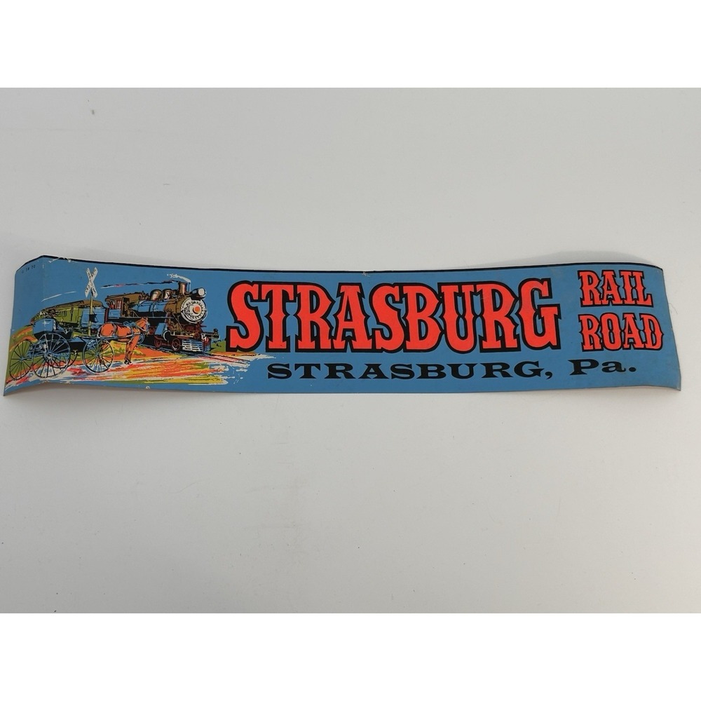 STRASBURG RAILROAD--Bumper Sticker--1980's--Unused Original--Strasburg PA.